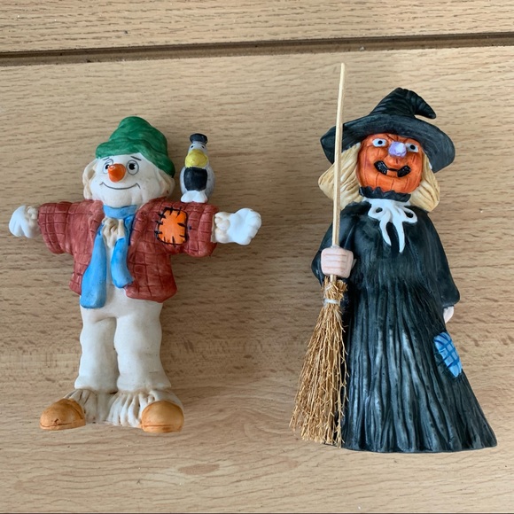 Vintage Flambr witch & scarecrow figurine by joan victor - Picture 2 of 4